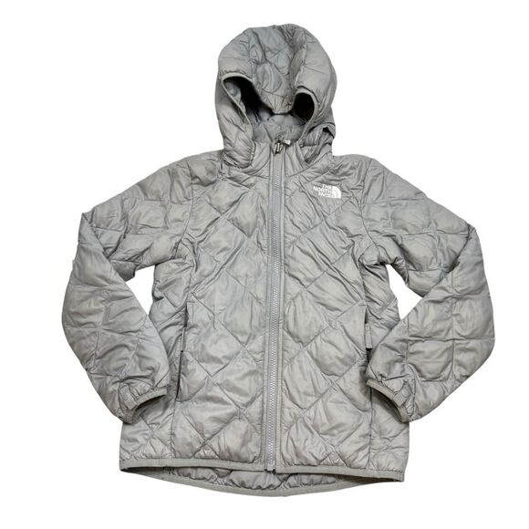 The North Face Girls Thermoball Eco Hoodie Jacket Grey Size Small 7/8 - Picture 1 of 10